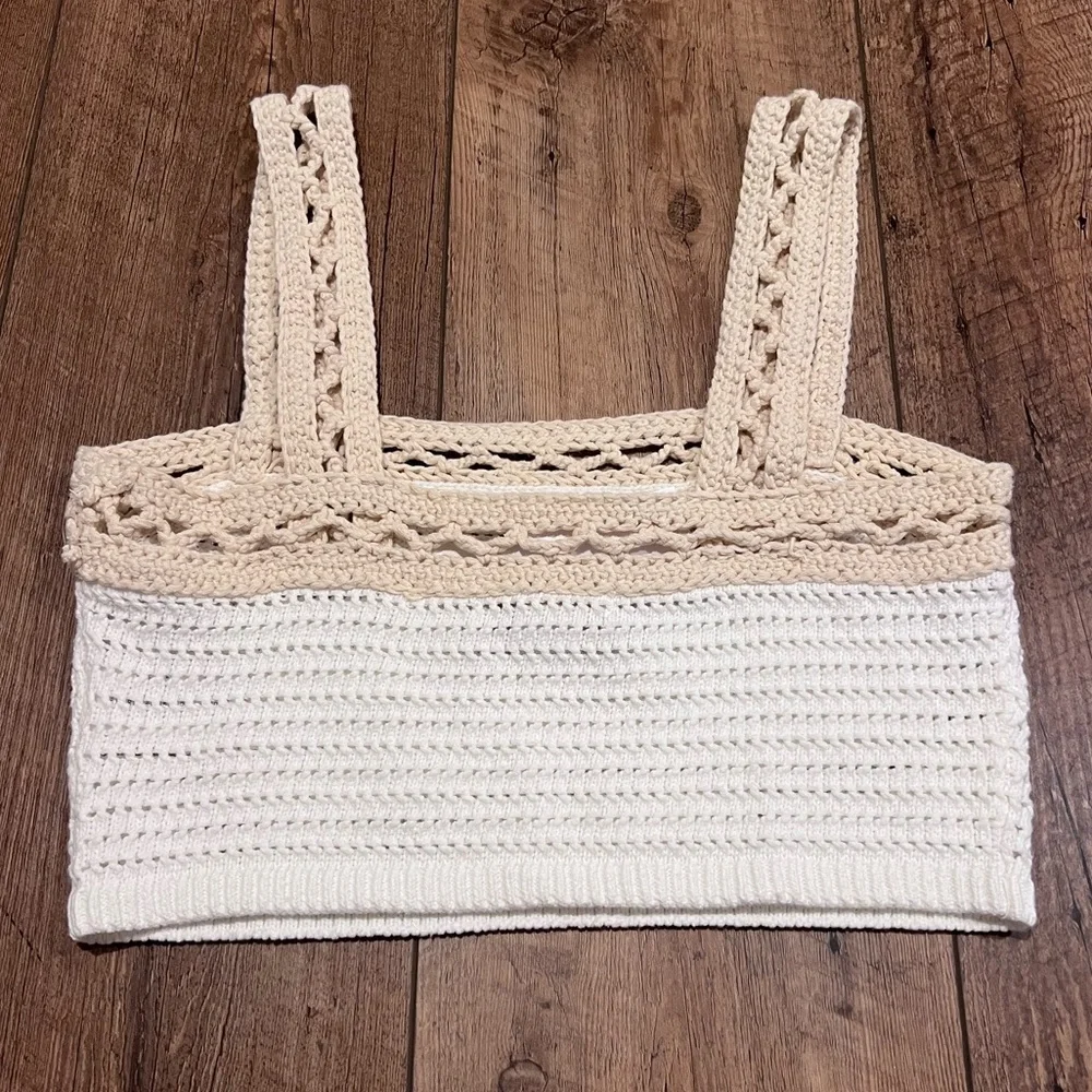 NWT House of Harlow 1960 Crocheted Crop Top, XS